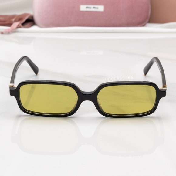 NWT Miu Miu MU 11ZSF-16K07O Black Sunglasses - Picture 2 of 6